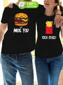 Camiseta de moda casual cómoda para parejas de hombres y mujeres, con cuello redondo y mangas cortas, que combina  y moda. - Vestido negro individual para mujer - Ver 1