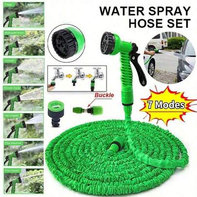 1 Piece Of Expandable Garden Water Pipe, Equipped With A Water Gun And Flexible Water Pipe, With 7 Function Nozzles, Outdoor Lightweight Expandable Garden Water Pipe