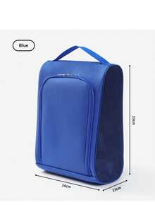 1PC-Portable Golf Shoe Storage Bag With Handle - Durable Oxford Cloth, Mesh Side Pocket, Perfect For Golf Accessories Organization - Black - View 10