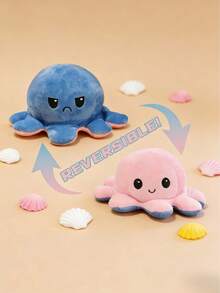 Double-Sided Flip Octopus, Expression Can Be Reversed, Soft,Gifts For Mom,Home Decor,Premium Set,Gifts,Best Friend Gifts Women,Best Friend Gifts,Bulk Gift Items,Office Decor,Office Desk Accessories,Decor,Mini Stuff - 藍色 - 查看 7