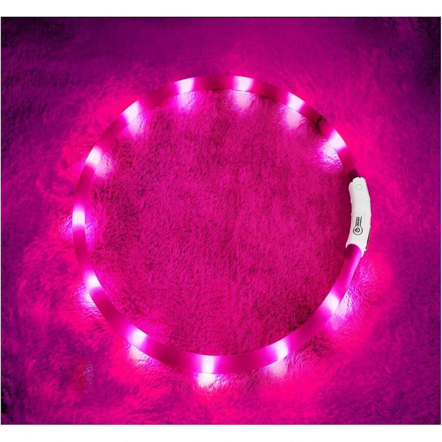 Collar de perro LED, collares de perro brillantes recargables por USB, collar iluminado que mejora la y visibilidad de las mascotas por la noche, 3 modos de parpadeo, collar iluminado resistente al agua para perros pequeños, medianos y grandes - Azul+rosa+2pcs airtag case - Ver 1