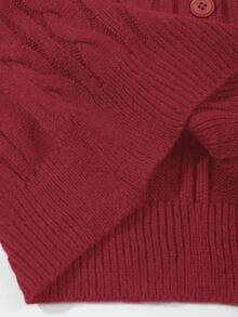 ANDREILEE 男士 V 领休闲宽松开衫毛衣，百搭美式街头风长袖针织套头衫，春/秋/冬 - 紅色 - 查看 8