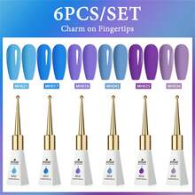 Mtssii 10ml 6pcs Glass Bottle Gel Nail Polish Set Nude Pink Solid Color Gel Polish Set Semi Permanent Nail Polish Varnish Soak Off UV LED Gel Nail Glue Manicure Kit Nail Supplies Nail Art DIY Home Salon Gifts For Women Nails - Multicolor - View 23
