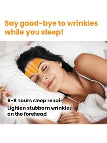 10pcs Anti-Wrinkle Forehead Wrinkle Removal Gel Patches, Tightening Face Mask, Anti-Aging Collagen Facial Care - Yellow - View 2