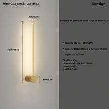 iluminación for Pared de tira larga de luz de pared lineal moderna, Diseño creativo giratorio Fondo de la sala de estar Dormitorio Cabecera de cama lámpara de pared interior, 60cm-negro(60CM-Gold) - Multicolor - Ver 4