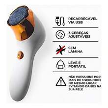 Lixador Pé Elétrico/Removedor Esfoliador Elétrico P/ Pés Lixa Elimina Calos - Multicolorido - Visão 6