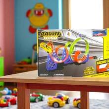 Pista de Carros Infantil con Bucles y Carro Incluido Multicolor, Diversión para Niños, Actividades con Autos, Diseño Emocionante y Fácil Montaje, Ideal para Regalo de Navidad, Cumpleaños - Azul - Ver 6