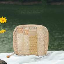 Colorful Mesh Toiletry Bag, Student Travel Portable Cosmetic Organizer Bag, Large Capacity Minimalist Toiletry Pouch - Multicolor - View 9