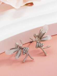 1 Pair Cute Mori Style Delicate High-End Creative Fairy Earrings (Random Crystal Quantity) - Silver - View 4