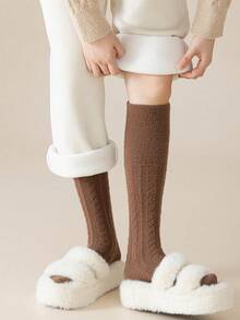 1/3/5 Pairs Women's Thick Warm Mid-Calf Socks, Autumn/Winter - Multicolor - View 9