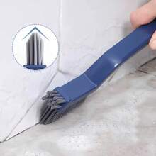 1pc Multi-Functional Crevice Brush With Clip, Suitable For Cleaning Windows And Hard-To-Reach Corners - Blue - View 6