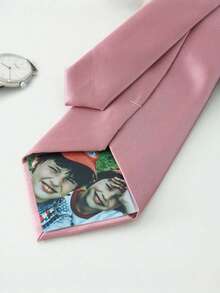 Customized Photo Tie, Customized Photo Tie Patch, Tie Sticker Small Decorative Accessory, Personalized Tie, Engagement Gift, Gift For Dad, Father's Day Gift, Exquisite, Fashionable, Unique, Multi-Functional, Highly Decorative, Reusable, Also Suitable As A Unique Gift For Birthday, Wedding Anniversary - Multicolor - View 2