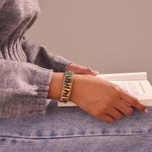 7 Chakra Bracelets For Women Handmade Natural Jasper Stone & With Real Leather Strand Healing Bead Bracelet Women Men Boho Friendship Jewelry,Colored-Leather - 彩色皮革 - 查看 5