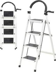 SELECTSHOP Escalera De Tijera Escalera Tubular Escalera Plegable Hecha de Acero Inoxidable Escalones Y Patas Antideslizantes Altura (2 Escalones) - 4 Escalones - Ver 3