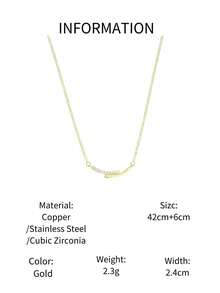 1 件锆石闪亮笑脸项链，简约、轻巧、奢华、时尚、多功能珠宝，适合女性聚会、派对、约会、节日和礼物