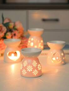 5 món đồ dùng khuếch tán tinh dầu bằng gốm sứ, máy làm ấm sáp nến kèm thìa xúc nến, giá đỡ nến thơm, đồ trang trí phòng ngủ, quà tặng tân gia và Giáng sinh. - Nhiều màu - Xem 4