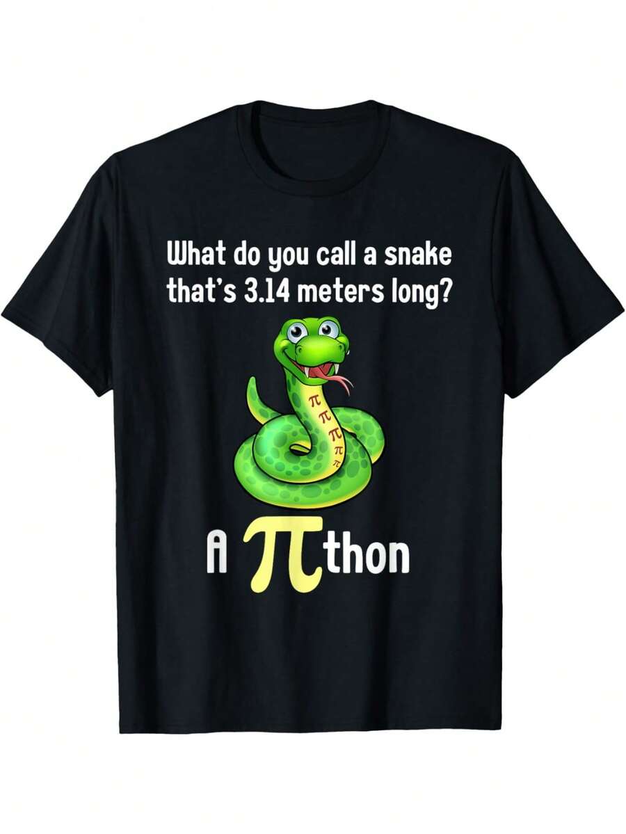 Camiseta divertida para hombres con chistes de profesor de matemáticas de Python para el Día de Pi - Negro - Ver 1