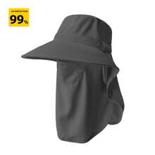 1件装户外徒步可拆卸面罩颈套帽，女士防晒渔夫帽，男士夏季徒步防水速干帽，牛仔钓鱼帽