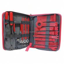 19 piezas/juego de clips para puertas de coche, herramientas de desmontaje de coche, kits de reacondicionamiento de DVD estéreo, herramienta de extracción de panel de moldura de plástico interior - Rojo - Ver 8