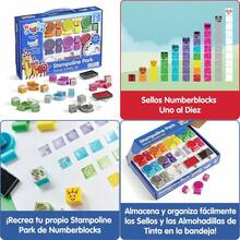 hand2mind Numberblocks Stampoline Park Stamp Activity Set 20 Estampillas para Niños 12 Almohadillas de Tinta Lavables Juguetes Matematicos Preescolares Arte y Manualidades para NiñosDuradero y cultiva el interés de los niños - Multicolor - Ver 1