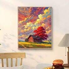 1 Piece 40*50cm Sunshine Mountain Digital Oil Painting, DIY Acrylic Painting Kit, Ideal Gift For Friends And Family, Hand-Painted Coloring, A Surprising Gift - Multicolor - View 4