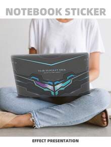 2pcs Printed Pattern DIY Scratch-Resistant Protective Stickers For 15.6-16 Inch Laptops, Compatible With HP, Apple, Asus, Compaq, - Multicolor - View 6