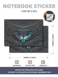 2pcs Printed Pattern DIY Scratch-Resistant Protective Stickers For 15.6-16 Inch Laptops, Compatible With HP, Apple, Asus, Compaq, - Multicolor - View 2