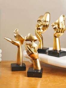 1pc Couple Sculpture, Kissing/Gazing Lovingly Statue, Couple Anniversary Gift, Wedding Anniversary Gift, Unique Couple Gift Idea, Wedding Gift, 2024 Couple Sculpture, Modern Abstract Ceramic Craft - Multicolor - View 1