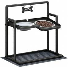 HEXCELEN Elevated Dog Bowl, 6-Way Height Adjustable, 2 X 2 L Stainless Steel Bowls (Angle Separately Adjustable), Suitable For Small, Medium And Large Cats And Dogs, Black - 2 lít - Xem 8