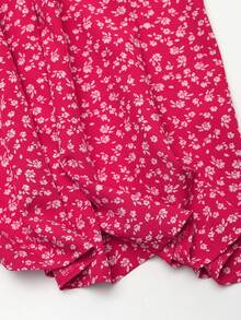 Dravelle Chân váy chiffon dáng chữ A cạp cao họa tiết hoa nhí EARO dành cho nữ, thích hợp cho trang phục thường ngày dạo chơi ngoài trời hoặc đi nghỉ mát. - Màu Hồng Tươi - Xem 6