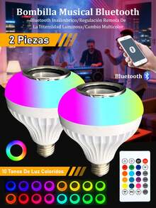 Foco inteligente Led Rgbw De Control Remoto - 2 PIEZAS - Ver 2