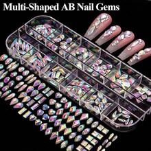 8 Boxes Nail Charms And Gems For Manicure, Flat Pearls Nail Flowers Nail Rhinestones And Charms For Nail Art, Colorful Pearl Nail Charm Nail Bows Multi Shapes Flatback Nail Design Kit Nail Accessories - Nhiều màu - Xem 7