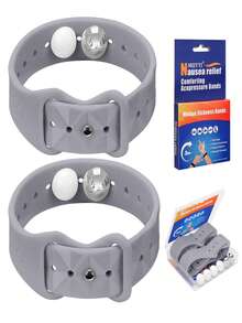 MEIYYJ 1 Pair/2pcs Anti-Motion Sickness Wristbands, Silicone Double-Clip Bracelets, Ergonomic Design
