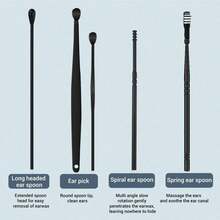 New 12PCS Innovative Spring Ear Wax Cleaner Tool Set Ear Pick Ear Wax Removal Kit - Đen + Xanh - Xem 7