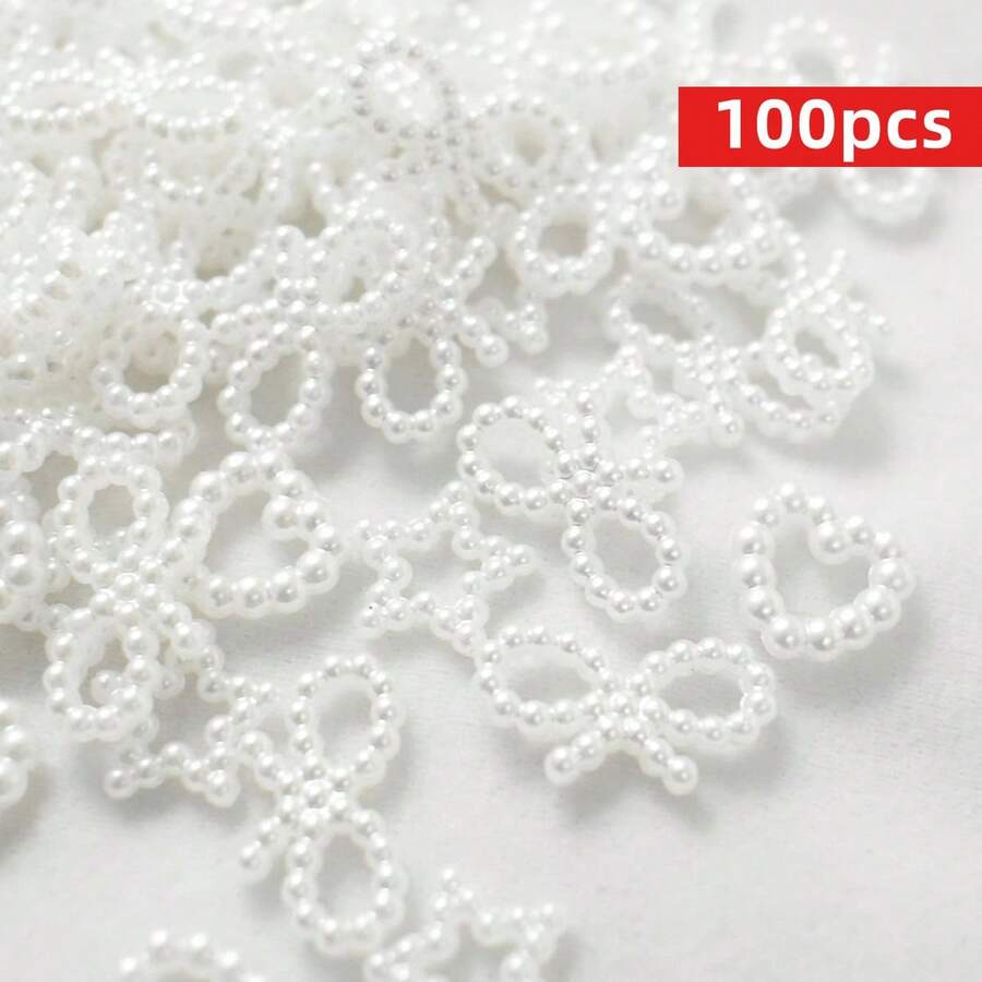 Yiwu Qiyou Accessories Co., LTD 1pack About 100 Acrylic Mixed Heart And Moon Design Beads For Making Bracelet Necklace - White - View 1