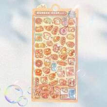 1张3D立体浮雕贴纸，新款卡通水晶环氧树脂浮雕贴纸，动物女孩奖励，新年礼物，情人节礼物，复活节礼物 - 彩色 - 查看 6