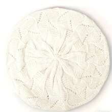 1pc Women's Black Flat Top Beret Hat, Versatile PU Painter Beret, Pumpkin Hat, Autumn/Winter