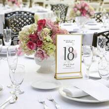 Smarpau Gold Acrylic Sign Holder 5x7 Double-Sided Display Stand Clear Picture Frames/Flyer Holder/Menu Holder/Table Number For Wedding Home Offices 16Pcs - Vàng - Xem 6