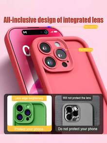 VRNOEI New Solid Color Shock-Proof Fashionable Phone Case, Suitable For 16/11/12/13/14/15/17 Pro Max, Full Coverage Camera Protection Back Cover - Green - View 4