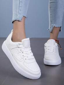 Women's Retro Mary Jane Sneakers Platform Cushioned Sole Casual Street Style Shoes - White - View 4