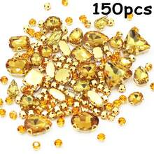 WENSIDUO Sew On Rhinestones 150 PCS Mixed Shapes Glass Rhinestones Sew On Crystal Gems Mental Flatback With Silver Claw For Jewelry Crafts Clothes Shoes Costume Garment White,Grandma Mothers Day Gift,Mother's Day - White - View 20