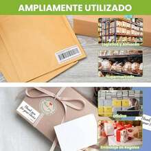 5 Rollos - Etiqueta Térmica 2x1 (51x25 mm) para impresoras Ribetec Zebra TSC, Etiquetas de Código de Barras, Inventario, Full, FBA, 1000 Hojas por Rollo - / - Ver 7