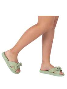 Modare 7208.101 Chinelo Confort Feminino Ortopédico Leve lacinho Birken - Verde - Visão 6