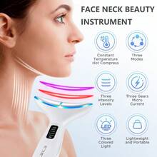 450mAh Electric Microcurrent Facial Beauty Device, Neck Lifting & Skin Rejuvenation, LED Face Firming Massage - Multicolor - View 3