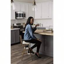 R- Stylaire R Cair + Step Stool wit Fl-Up l Seat Gold - Dorado - Ver 4