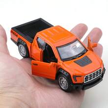 1个（袋装）1/36比例，纯色，锌合金玩具车车身，F150皮卡车模型，适合3岁及以上男孩。独立合金玩具车，带拉出机构，两侧车门均可打开。是节日礼物和玩具收藏的理想之选。高品质压铸合金玩具车，越野风格锌合金皮卡车玩具，适合3岁及以上儿童。橙色皮卡车 - 橘色 - 查看 1
