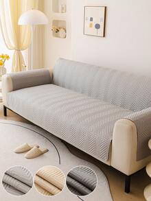 1 chiếc đệm sofa đa năng dùng được cả bốn mùa, kiểu dáng tối giản hiện đại, chống trượt và chống trầy xước do thú cưng, phù hợp với sofa 1/2/3/4 chỗ ngồi (Bán lẻ từng chiếc) - Màu Xám nhạt - Xem 1