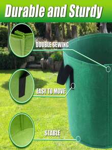 7 个装重型 18.93 升布质种植袋，带提手 - 轻便种植盆，适用于户外，大型花园种植盆，可种植花卉、蔬菜、香草，经久耐用 - 可立式放置（适用于小型农场、阳台、露台） - 彩色 - 查看 5