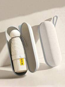 1把纯色迷你旅行折叠伞，手动开合，方便通勤、约会、户外旅行，防风防紫外线，圣诞节、万圣节礼物佳选，通勤伞，便携式旅行伞，防风防晒伞，现代实用风格，时尚配饰，经久耐用，高效机制，户外专业用途 - 彩色 - 查看 4