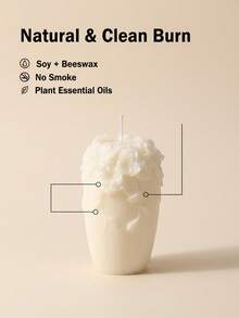 优雅花卉浮雕香氛蜡烛 - 柔和白色3D雕刻设计，奢华质感，舒缓层次香氛，精致家居装饰，桌面摆件，高端礼品 - 白色 - 查看 6